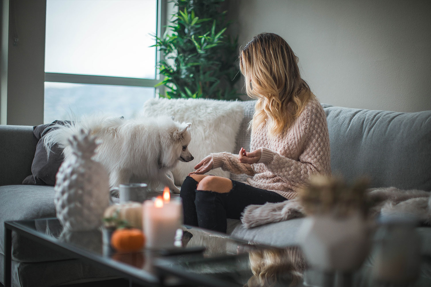 woman-with-dog